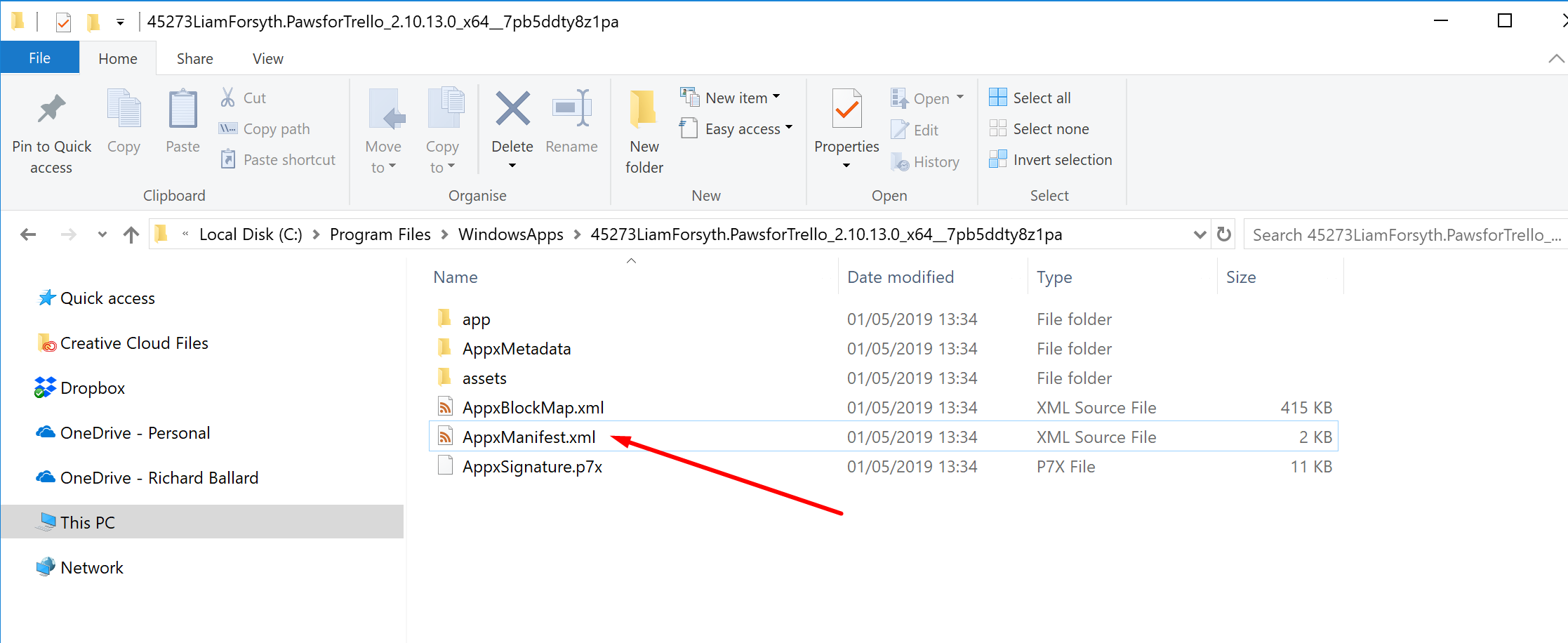 Finding the executable path for a Windows 10 Store App