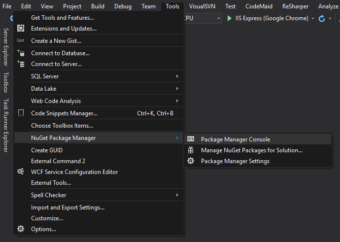 Package manager console